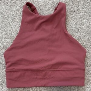 lululemon Energy High-Neck Long-Line Sports Bra *Tough Light Pink Sz4